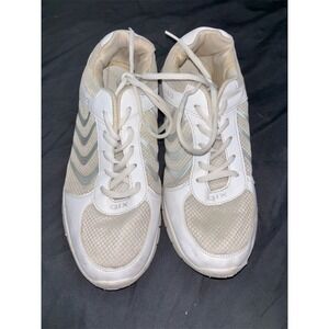 QIXING Sneakers Womens EU 41.5 White Mesh Lace Up Running Walk Athletic M8 W10‎